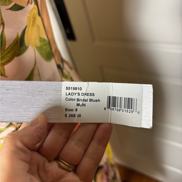 NWT Kay Unger Hyacinth Sleeveless Draped Dress Bridal Multi Blush - Picture 8 of 11